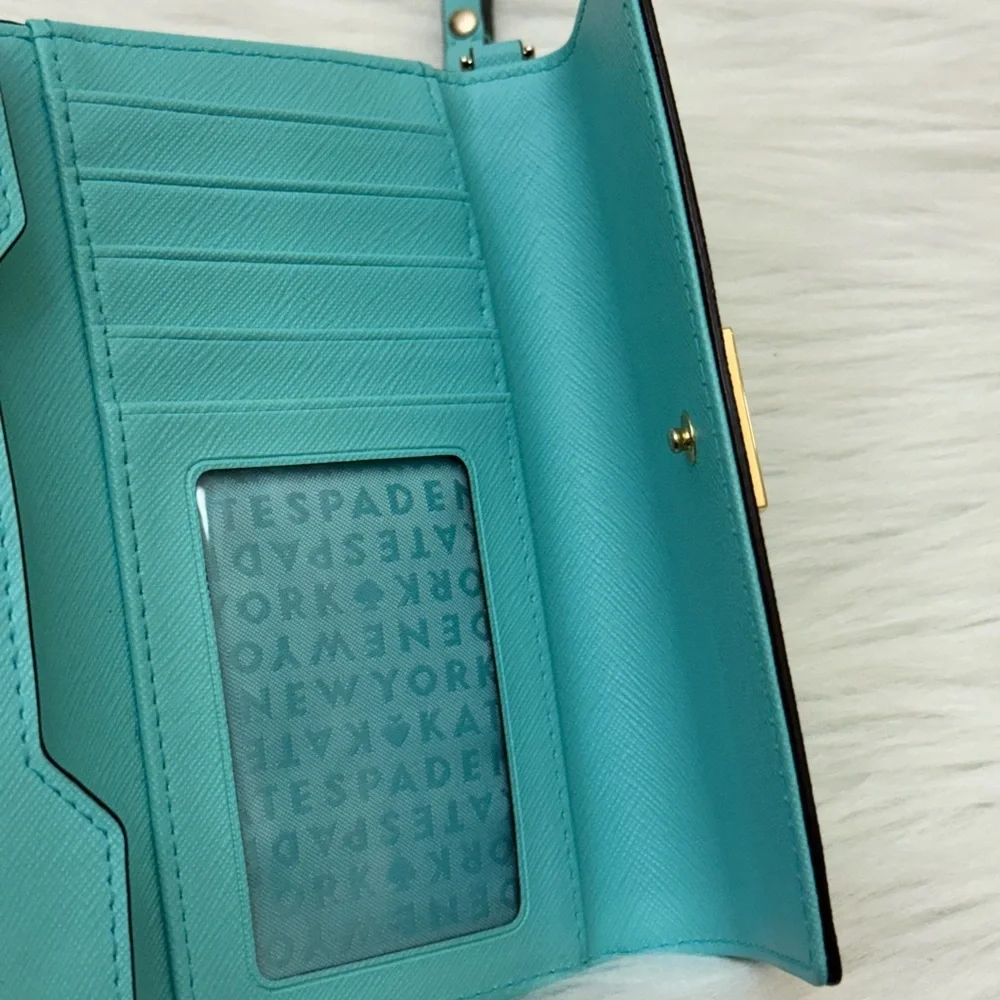 KATE SPADE - TEAL GREEN NEW YORK LAUREL WAY WRISTLET WALLET